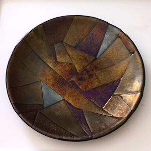 One carnival glass antique plate